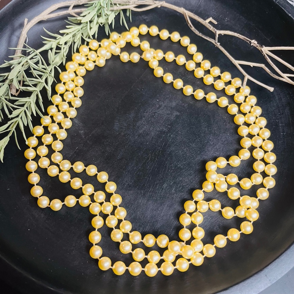 Vintage Faux Pearl Necklace | Long 64 Inch Pearl‎ Strand | Retro Layering